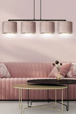 Hilde takpendel 4 lys - Rosa/Gullfarget