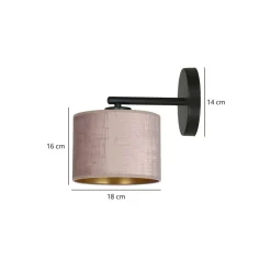 Hilde vegglampe - Rosa/Gullfarget