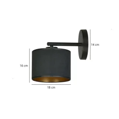 Hilde vegglampe - Sort/Gullfarget