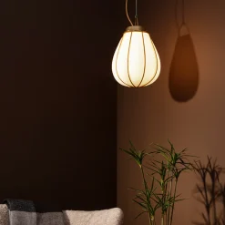 Hobo takpendel 28 cm - Rå messing/Hvit