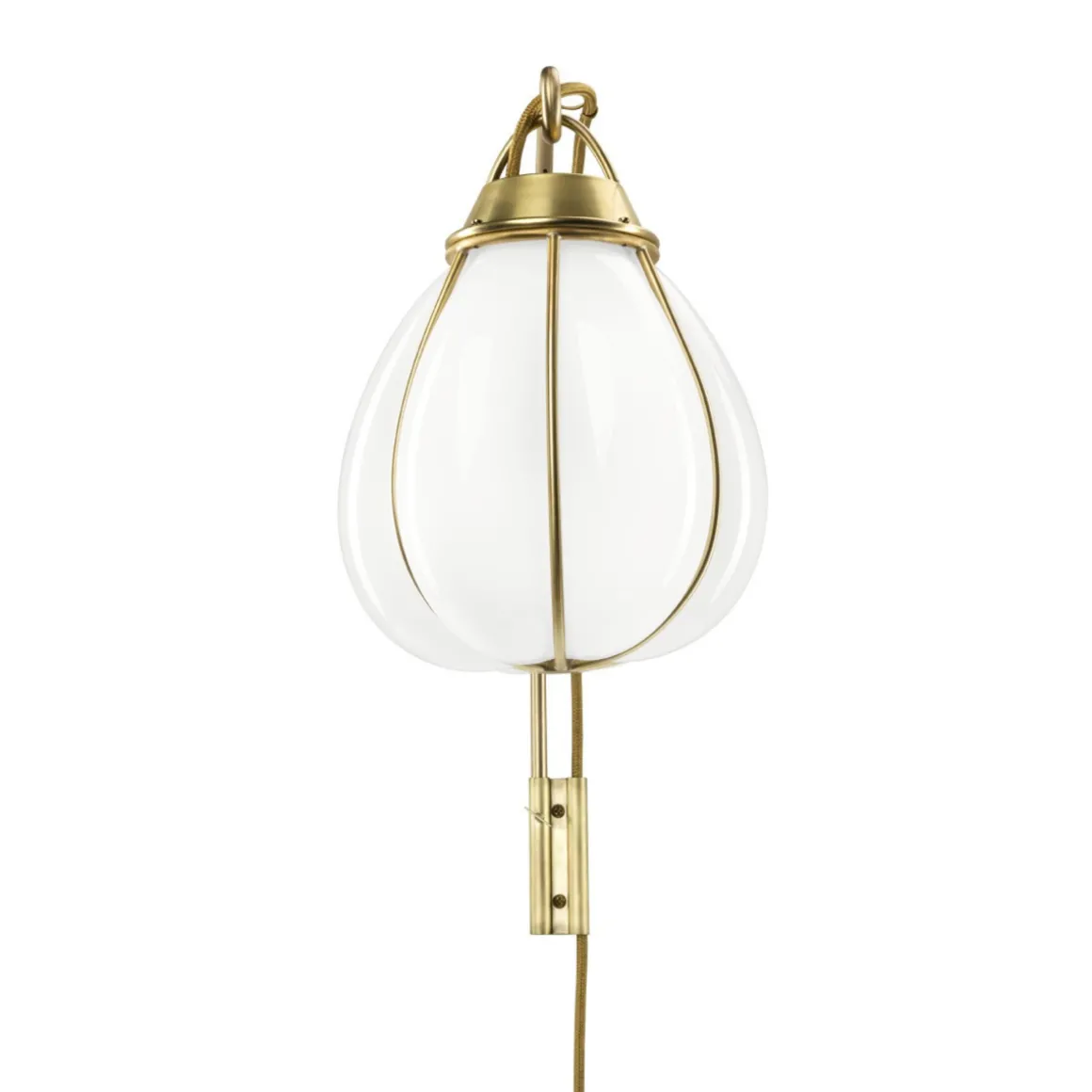 Hobo vegglampe - Rå messing/Hvit