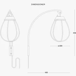 Hobo vegglampe - Rå messing/Hvit