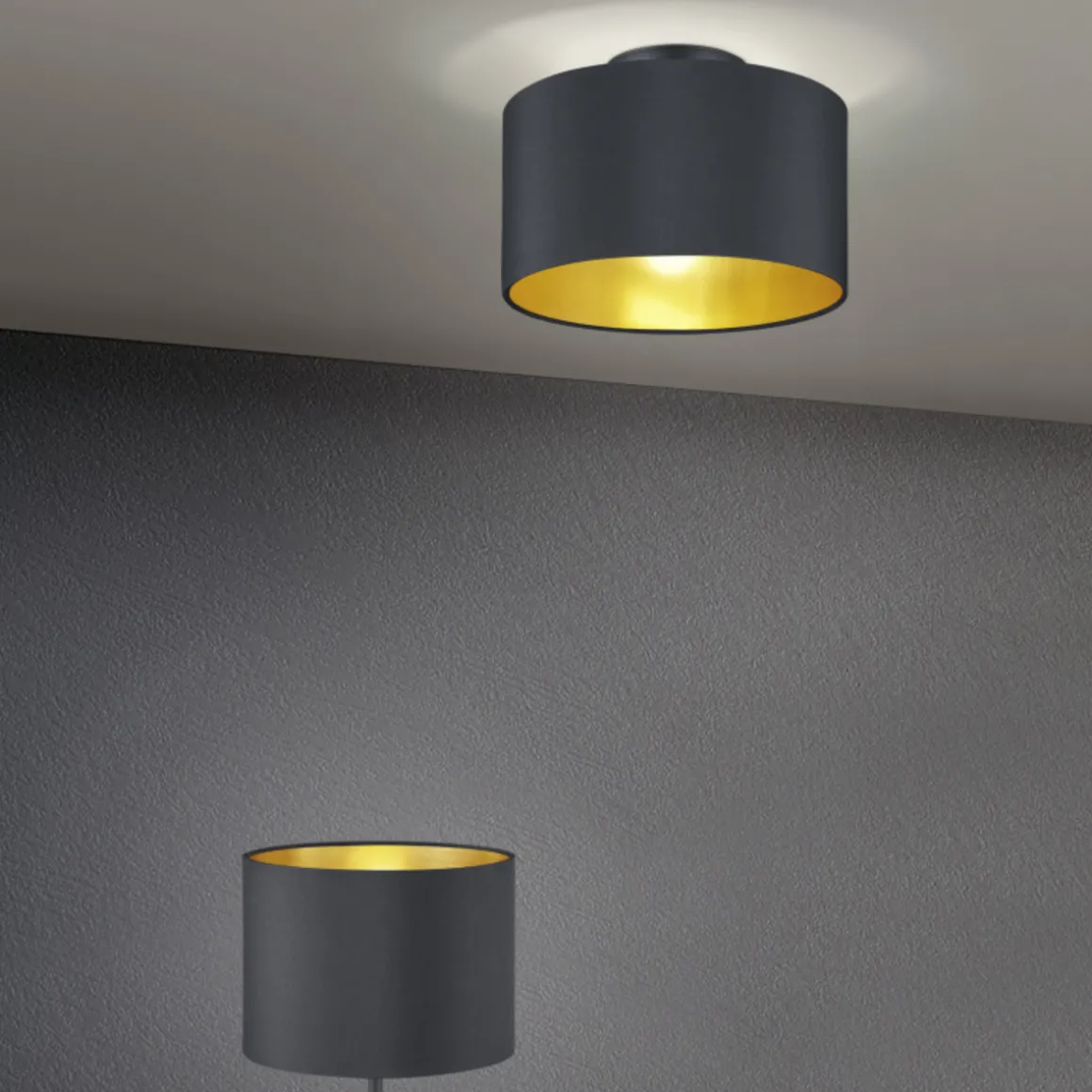 Hostel taklampe 2 lys - Svart