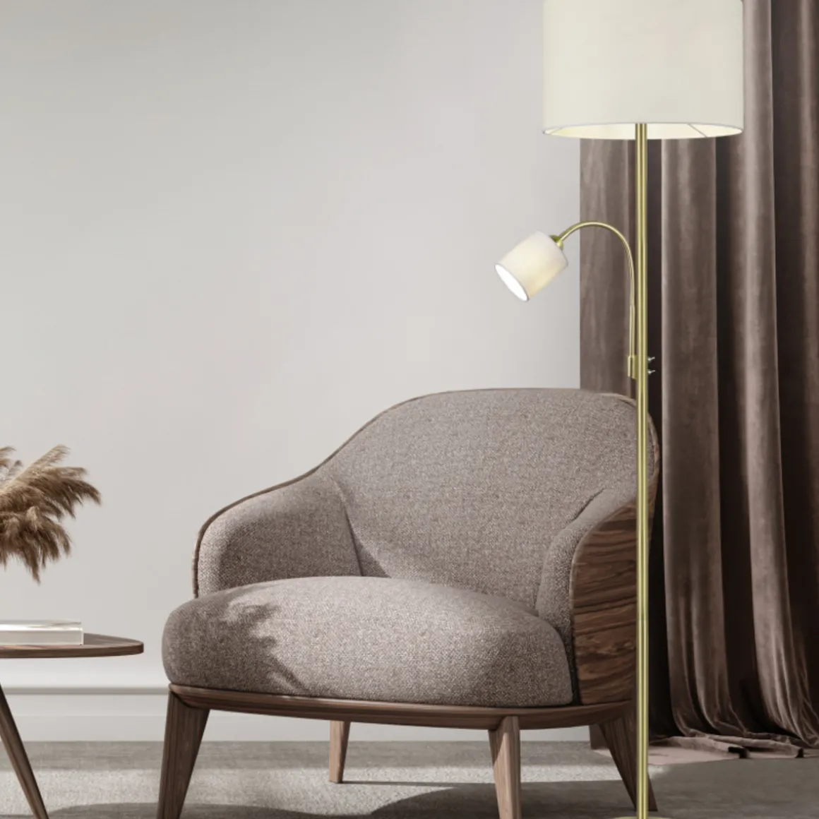 Hotel gulvlampe - Messingfarge