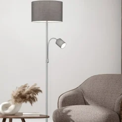 Hotel gulvlampe - Nikkel/grå