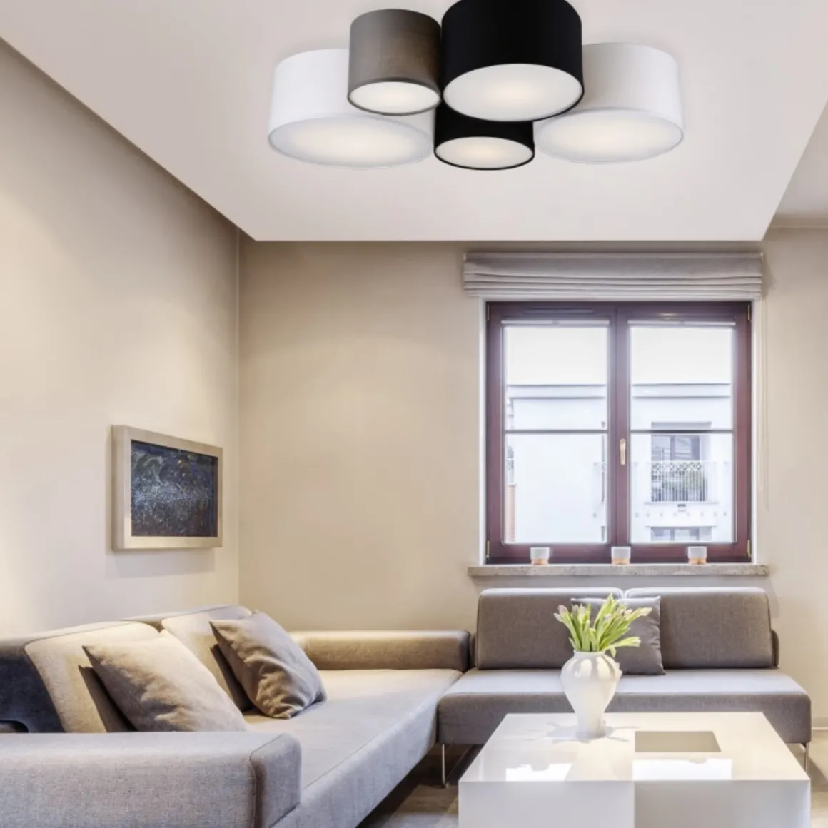 Hotel taklampe 5 lys - Multifarge