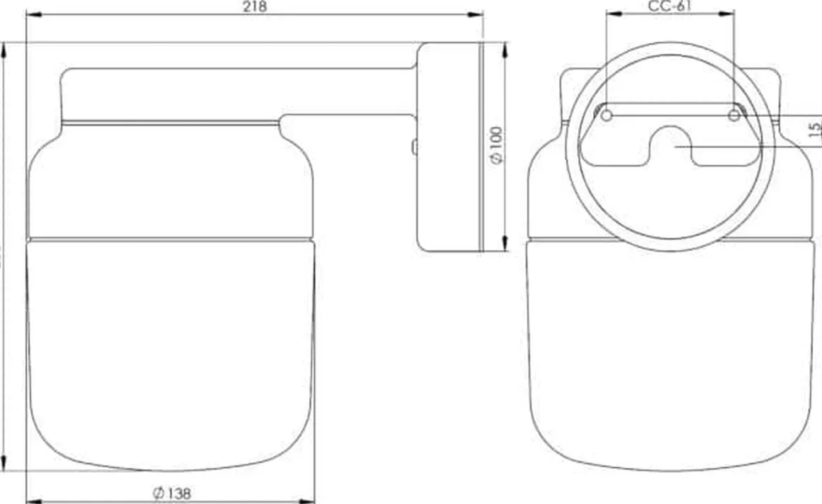 Ifø Ohm 140/205 vegglampe IP44