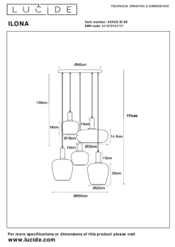 Ilona rondell takpendel 5-lys