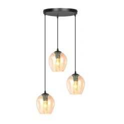 Istar rondell takpendel 3 lys - Svart/Amberfarget