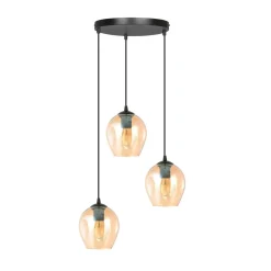 Istar rondell takpendel 3 lys - Svart/Amberfarget