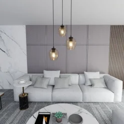 Istar rondell takpendel 3 lys - Svart/Amberfarget