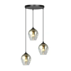 Istar rondell takpendel 3 lys - Svart/Røykfarget