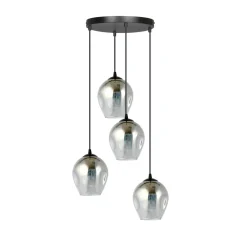 Istar rondell takpendel 4 lys - Svart/Røykfarget