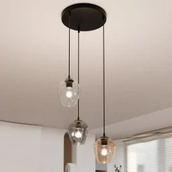 Istar rondell takpendel 3 lys - Svart/Multifarget