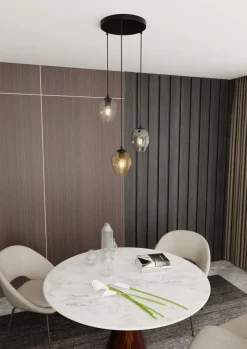 Istar rondell takpendel 3 lys - Svart/Multifarget