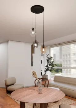 Istar rondell takpendel 3 lys - Svart/Multifarget