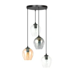 Istar rondell takpendel 4 lys - Svart/Multifarget