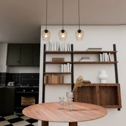 Istar takpendel 3 lys - Svart/Amberfarget