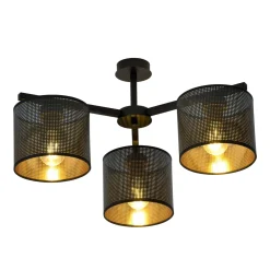 Jordan taklampe 55 cm 3-lys - Svart/Gullfarget