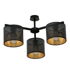 Jordan taklampe 55 cm 3-lys - Svart/Gullfarget