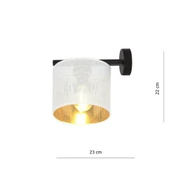 Jordan vegglampe - Hvit/Gullfarget