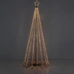 Juletre 240 cm i metall med toppstjerne og lys IP44 - Utendørs