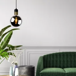 Julius takpendel 20 cm - Røykfarget glass