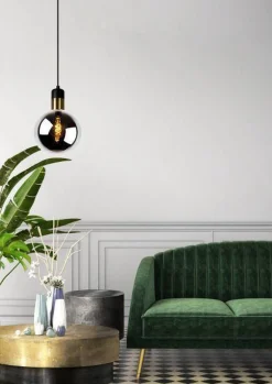 Julius takpendel 20 cm - Røykfarget glass