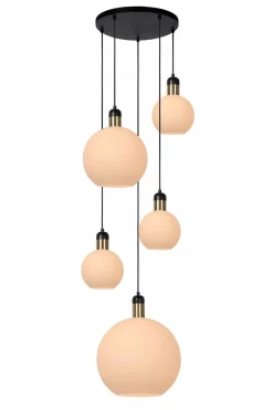 Julius takpendel rondell 5 lys - Opalglass