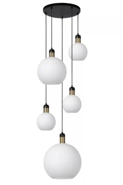 Julius takpendel rondell 5 lys - Opalglass