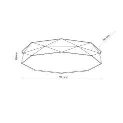 Kantoor taklampe 78 cm