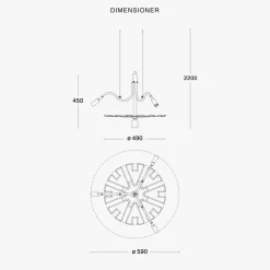 Karamell takpendel - Rå messing