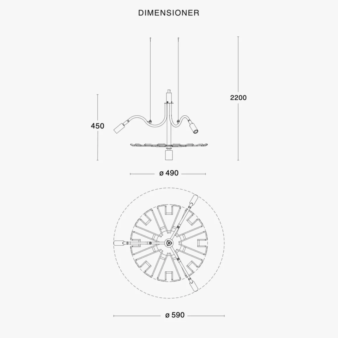 Karamell takpendel - Rå messing