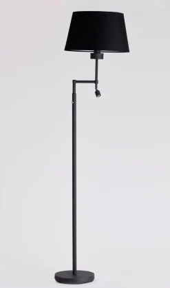 Kasper gulvlamper m/skjerm m/lesearm 3W - Svart