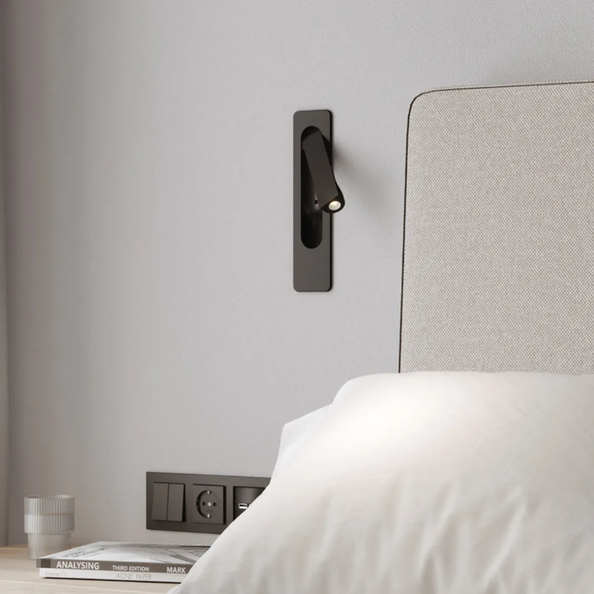 Keta vegglampe for innfelling 3,2W LED m/USB