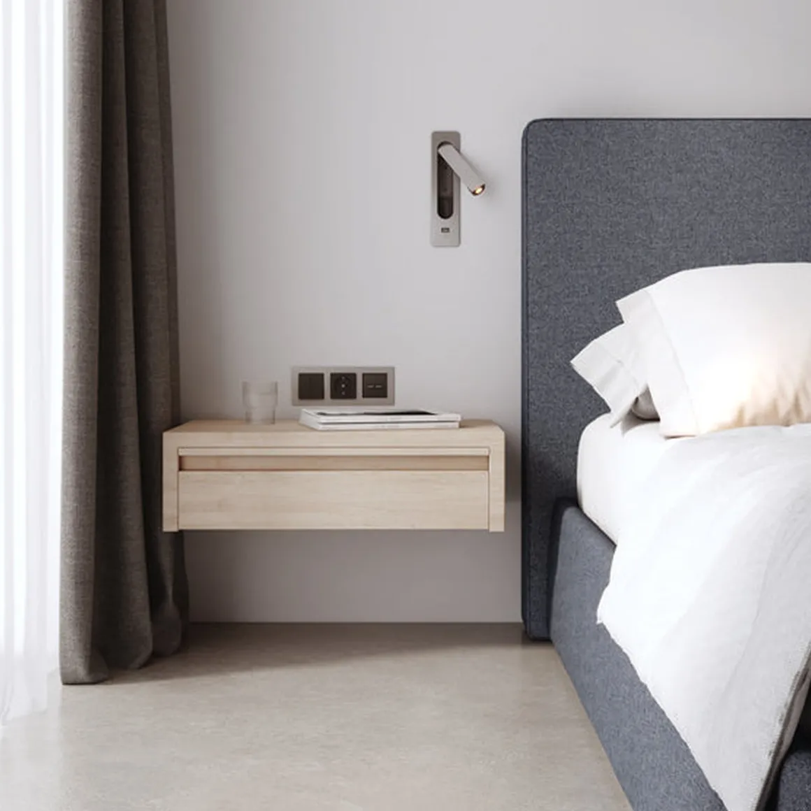 Keta vegglampe for innfelling 3,2W LED m/USB