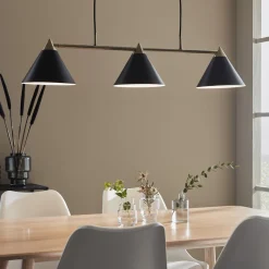 Klint takpendel 3 lys - Svart/Messing - Svart / Messing