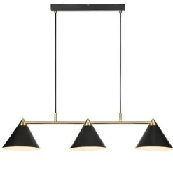 Klint takpendel 3 lys - Svart/Messing - Svart / Messing