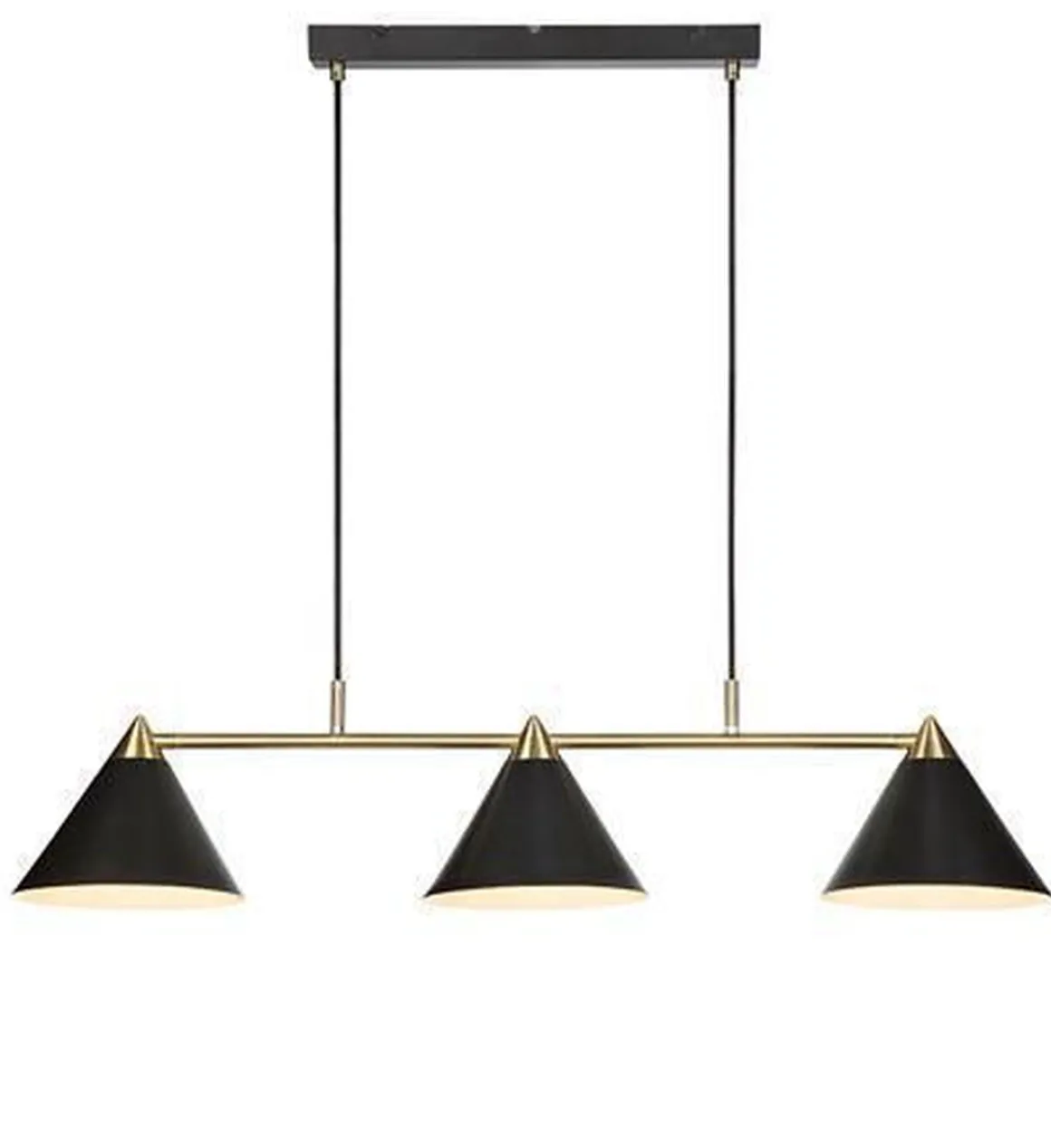 Klint takpendel 3 lys - Svart/Messing - Svart / Messing