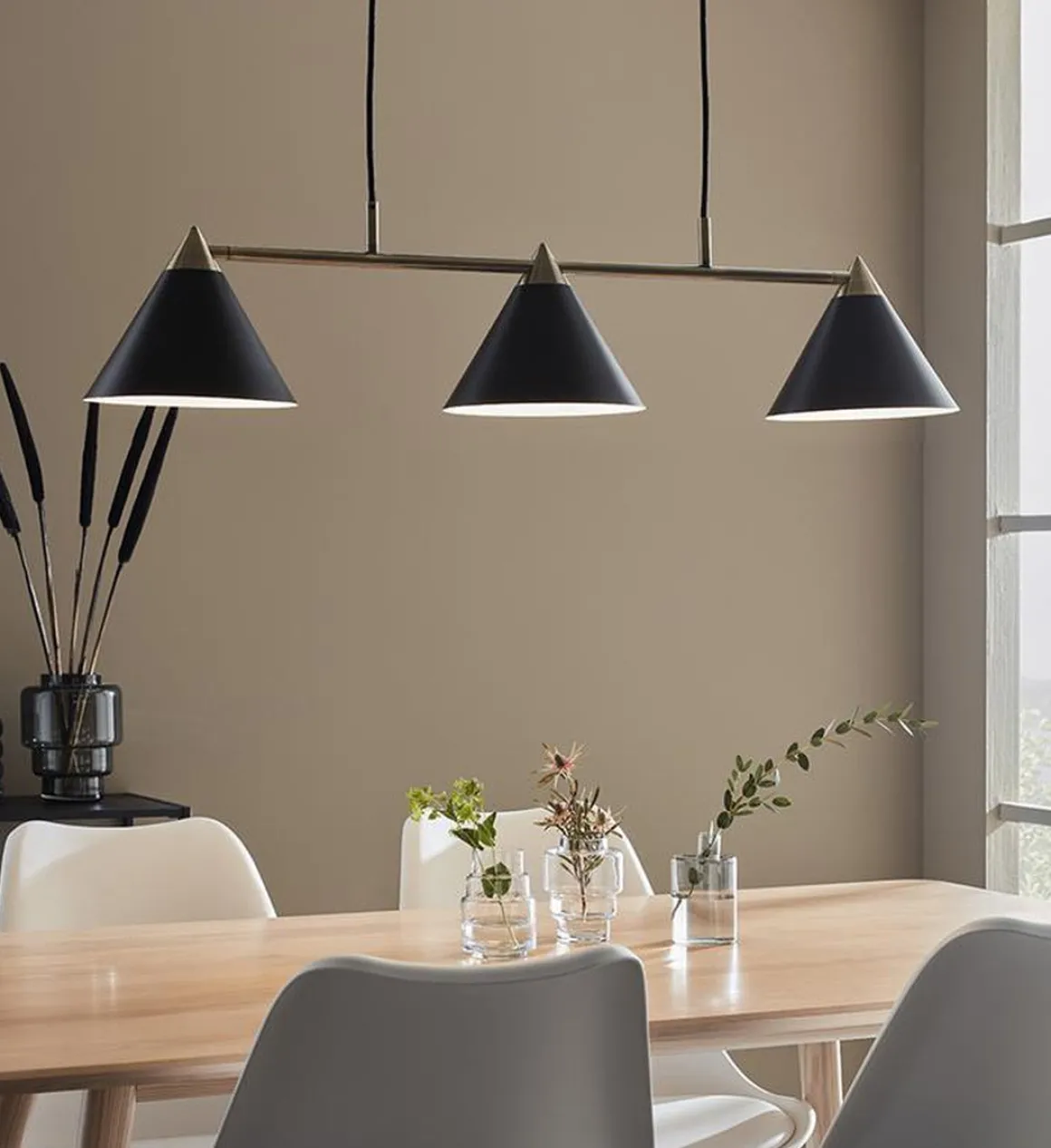 Klint takpendel 3 lys - Svart/Messing - Svart / Messing