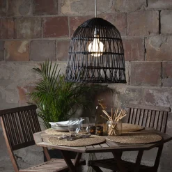 Knute utendørs lampeskjerm 48 cm IP44 - Svart