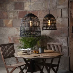 Knute utendørs lampeskjerm 48 cm IP44 - Svart