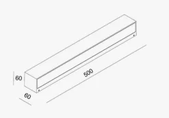 Kyoto 50 cm vegglampe ned - Antrasitt