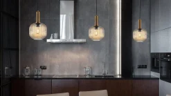 Lantern takpendel - Messing/Amberfarget glass