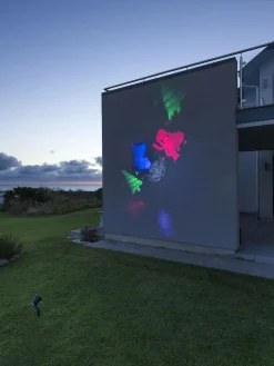 Laserlampe fargede julemotiv IP44 utendørs