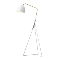 Lean gulvlampe - Hvit/Rå messing