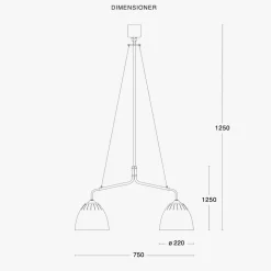 Lean takpendel - Svart/Rå messing