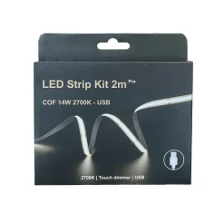 LED Strip kit 14W 2700 Kelvin med USB og dimmer - 2 meter