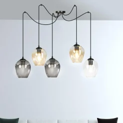 Level takpendel 5 lys - Svart/Multifarget