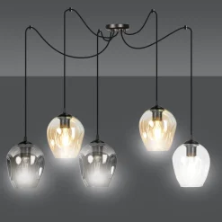 Level takpendel 5 lys - Svart/Multifarget